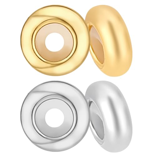 PH PandaHall 4Pcs 925 Sterling Silver Stopper Beads