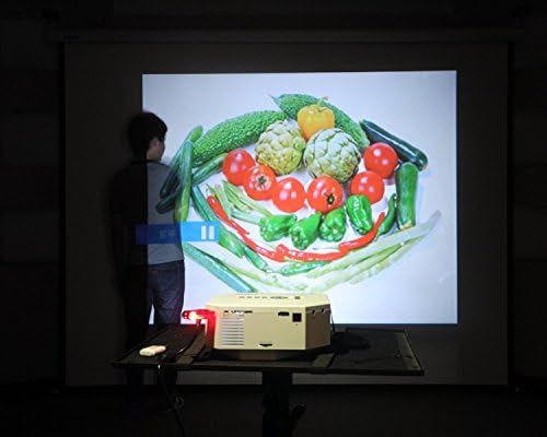 Projector displaying a bowl of vegetables