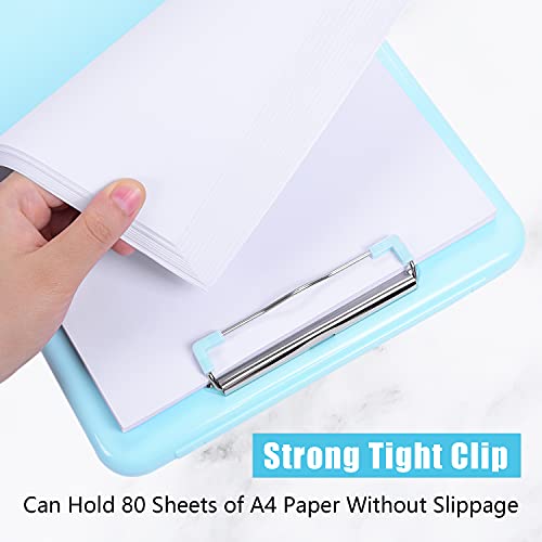 Piasoenc Storage Clipboard, Plastic A4 Letter Size Clipboard With Paper Storage, Xxl Open Foldable Storage Clipboard With Low Profile Clip, Heavy Duty Legal Clipboard For Office, School, Coach, Blue #TOP4