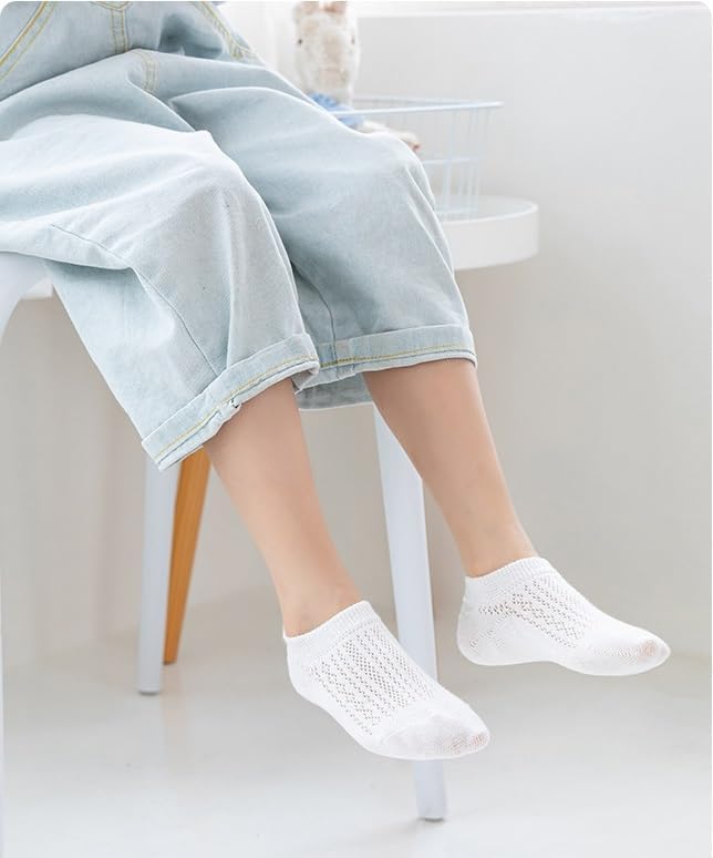 Kids Ankle Socks, Low Cut Cotton Socks Colorful Anti Slip No Show Socks for 2-12 Years Boys Girls, 10 Pairs - Image 7