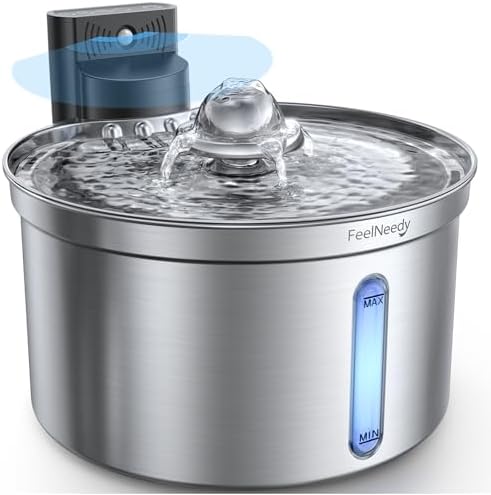 Fuente de Agua para Gatos Inalámbrica Inteligente con Sensor FEEL...