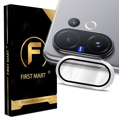 Image of FIRST MART Silver Camera Ring Guard Protector for Vivo V60 and V60e | Tempered Glass with Metal Alloy Rings, HD Clear, Scratch Resistant, Case-Friendly | Pack of 1