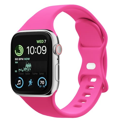 Foufousun Sport Bands Compatible with Apple Watch Band Ultra 2/Ultra SE Series 10/9/8/7/6/5/4/3/2/1 Silicone iWatch Band 38mm 40mm 41mm 42mm 44mm 45mm 46mm 49mm for Women/Men