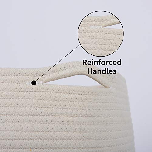 Infibay Toy Storage Basket With Cute Bear Design, Baby Clothes Hamper With Handles, Bear Basket For Toys, Baby Toys Basket, Rope Basket For Nursery, 16”(D) X 14”(H) #TOP7