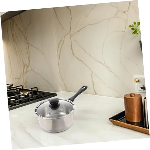 Olla de leche de acero inoxidable Housoutil con tapa de absorción óptima de calor 8