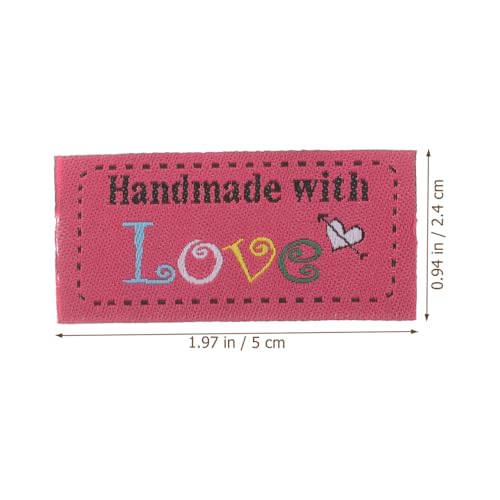 100PCS Personalized Sewing Labels for Handmade Items Hand Made with Love Sewing Labels Cloth Tags Quilt Personalized Sew on Clothing - Thumbnail 4