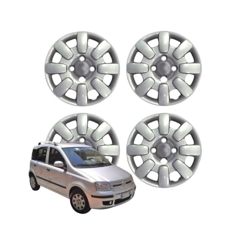 KIT SET COPPE RUOTA COPRICERCHI COMPATIBILE CON FIAT PANDA 169 DAL 2008 13 BORCHIE