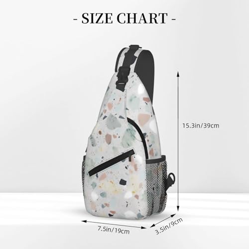 Bolso cruzado estilo Terrazzo Marble pastel negro miniatura 3