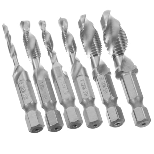 LALAFINA Multipurpose Composite Wire Tap Set Spiral Saw Drill Bit for Metal 6pc Assorted Drilling Bits
