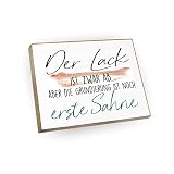 Kühlschrankmagnet mit Spruch - D - Handmade aus Buchenholz - Magnet für Kühlschrank Süß Witzig Lustig - Küchen Kühlschrank Deko 6.5cm x 5cm - Geschenk-Idee (Der Lack ist zwar ab)