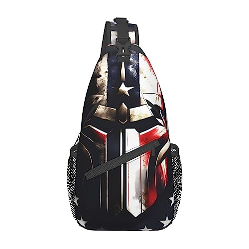 Sac à dos bandoulière drapeau américain Spartan noir taille unique
