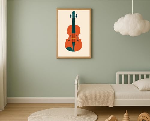 Affiche moderne violon style dessin animé en toile 60x80cm - 3