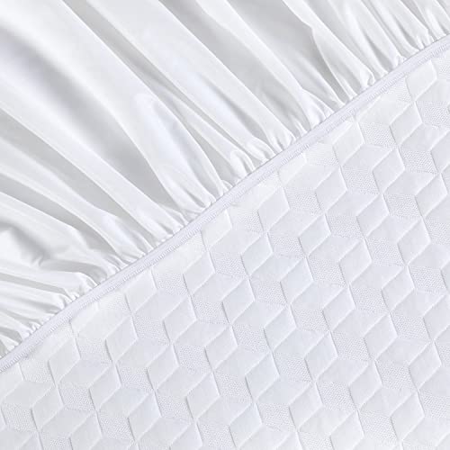Doz Premium Eucalyptus Mattress Protector, 100% Waterproof, Noiseless, Ultra Soft, Cooling, 3D Air Fabric Breathable Bed Mattress Cover, 16 Inch Deep Pocket (Queen) #TOP2