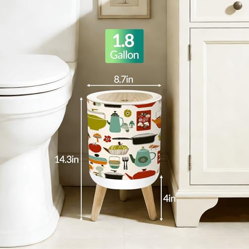 Caneca de basura plástica con tapa 1.8 galones miniatura 2