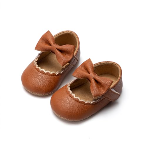 Infant Baby Girls Mary Jane Non-Slip Soft Sole Bowknot Princess Newborn Infant Toddler First Walker Cirb Dress Shoes