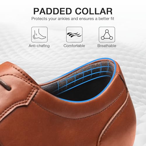 Image of HEEZ Mens Dress Shoes Black, Split Leather Oxford Shoes for Men Nonslip, Comfortable Work Shoes for Formal Business