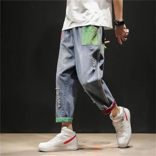 Men Cowboy Pants Cotton Streetwear Trousers Goth Korean Jeans2