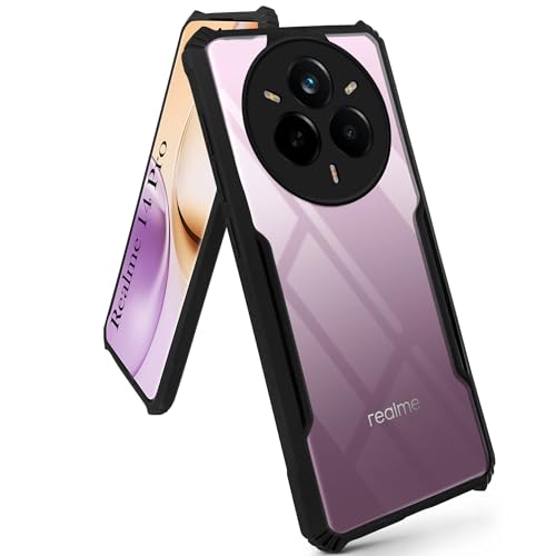 Image of Jkobi Back Cover Case for Realme 14 Pro (Shockproof with Polycarbonate Clear Panel | Professional Black)