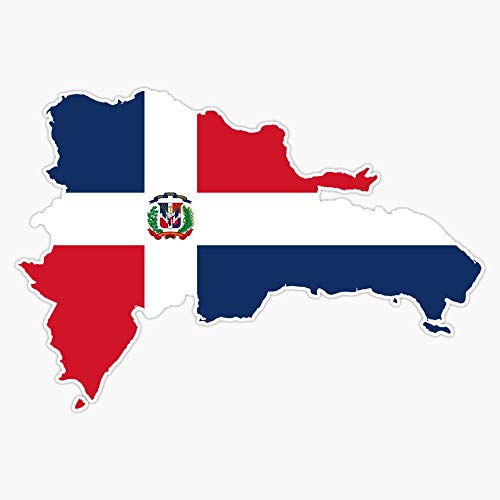 TCT Trading Dominican Republic Flag map Sticker Vinyl Stickers Waterproof Decal Car, Laptop, Bumper Stickers 5