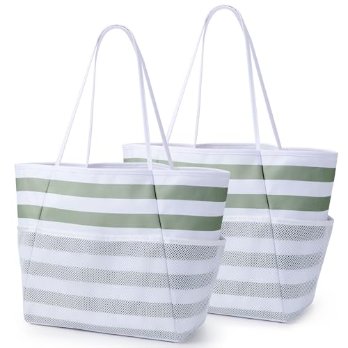 Image of KALIDI Beach Tote Bag Women Large Waterproof Sandproof Shoulder Handbag Packable Grocery Bag Hobo Purse for Picnic Vacation