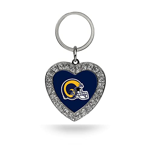 Image of Rico Industries NFL Football Rhinestone Heart Keychain - Great Accessory