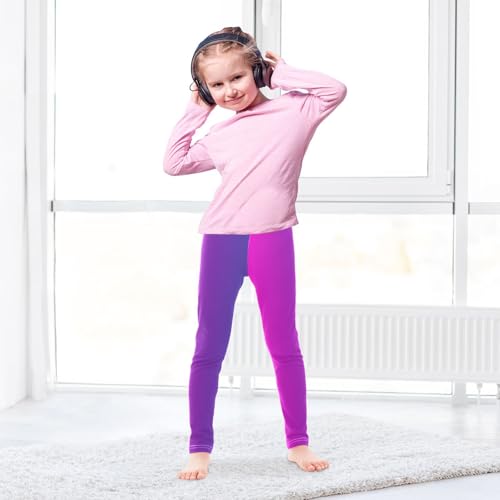 DOMIKING Gradient Purple Girl's Leggings Pants Kids' Yoga Pants Stretchy Active Legging 4 Years4