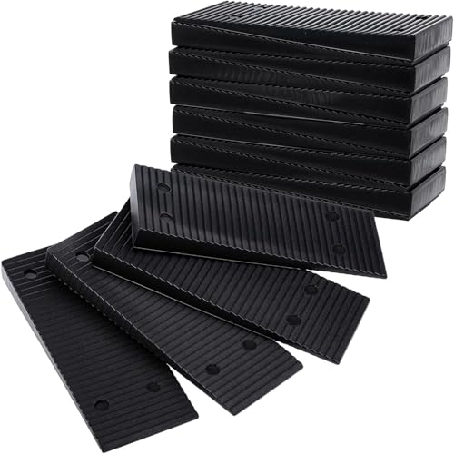 Ousuwo 16 cuñas de nivelación de plástico, cuñas de plástico universales de 8 x 3 cm para ajuste de ventana de puerta, cuñas de nivelación de gabinete de mesa de vidrio, almohadillas de pendiente para