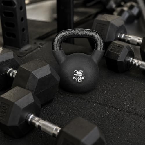 Image of Kakss Half Coating Neoprene Kettlebell (black, 4kg)