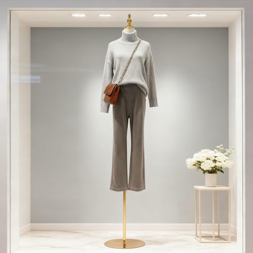 Female Mannequin Torso, Wedding Dress Mannequin, Size: S/2~4 55~75in Adjustable Height Display Dress Form Mannequins, Stability Gold Metal Stand Table Maniquine for Clothing Dress Jewelry Display - Thumbnail 5