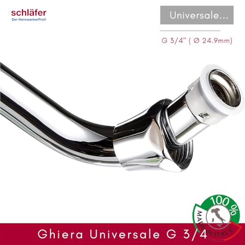 Schläfer 400314 S-Auslauf für Wand-Armaturen Verchromt, Länge 250 mm - 3/4 Anschluss, Konisch Dichtend für Ø 18 mm Aufnahme Auslauf S-Form 250 mm, chrom