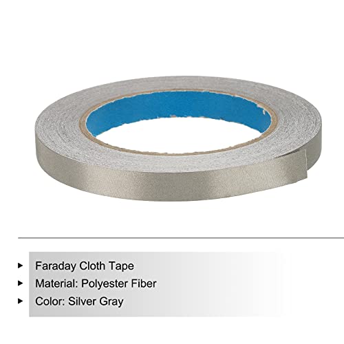 Image of MECCANIXITY Faraday Cloth Tape 0.47 inch W x 82 Feet Single Sided Conductive Cloth Fabric Adhesive Tape Roll for Laptop Cable EMI Shielding