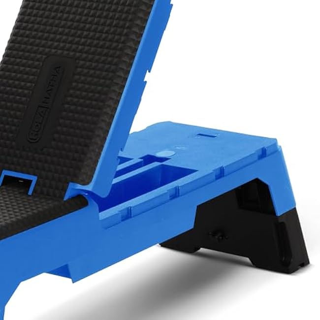 HolaHatha Adjustable Multi-Functional Exercise Bench 440 Pound Capacity Foldable Incline Deck, 8.5 to 14.5 Inch Height, Compact Design,