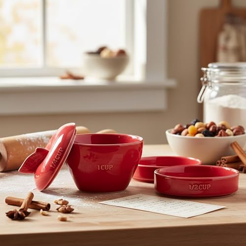 Vaso medidor cerámico en forma de rebanada de manzana miniatura 6