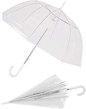 OISE ART STORE Trade Shop - Ombrello Trasparente A Cupola Automatico 90cm In Pvc Protezione Sole E Pioggia