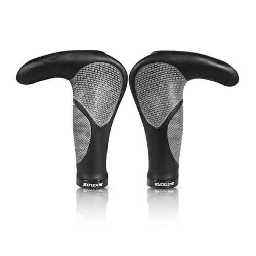 NEIMENG Puños ergonómicos for Bicicleta BUCKLOS, puños Anchos for Manillar de Bicicleta, puños for MTB con Forma de Cuerno, Manillar extendido, Accesorios for Bicicleta(L-Size)