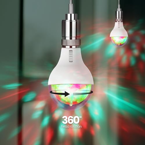 Image of Feit Electric LED Disco Light Bulb, Rotating Multi-Color with 4 Modes (Disco, Snow, Holiday, Halloween), Easy Screw-in Base, 10,000-Hour Lifetime, Perfect for Parties & Home Ambiance, DISCO /4M /LED