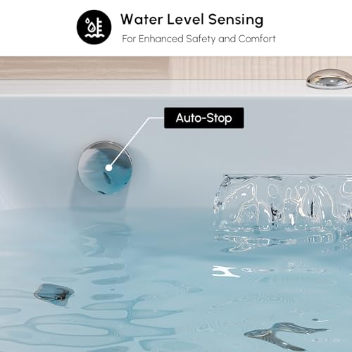 Foto de Bañera de hidromasaje rectangular de 70.8 pulgadas para 2 personas con control de termostato cascada y burbujas hidráulicas (contemporánea) (imagen 6)