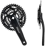Triple Speed Aluminum Alloy Square Crankset 170mm 104/64bcd 42/32/22T with Chainring Crankarms, Crank Set Chainset for Mountain Road Bike Fixed Gear Bicycle