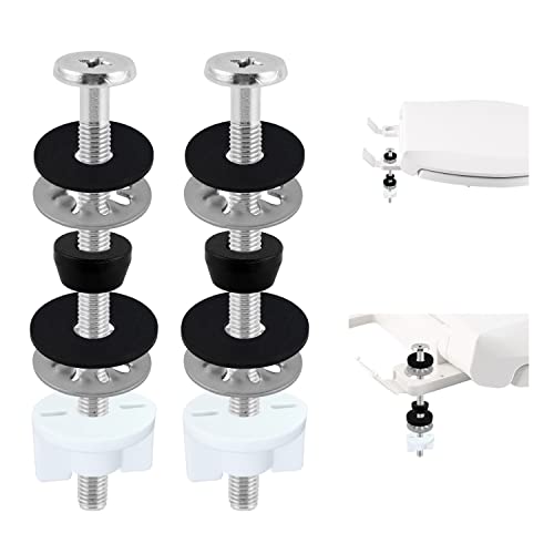 Universal Toilet Seat Bolts, 2Pcs Toilet Seat Screws Replacement Bolts Kit, With Downlock Nuts White Plastic Nuts And Rubber Washers, Bathroom Toilet Repair Screw - 3 Inches Stainless Steel #TOP9