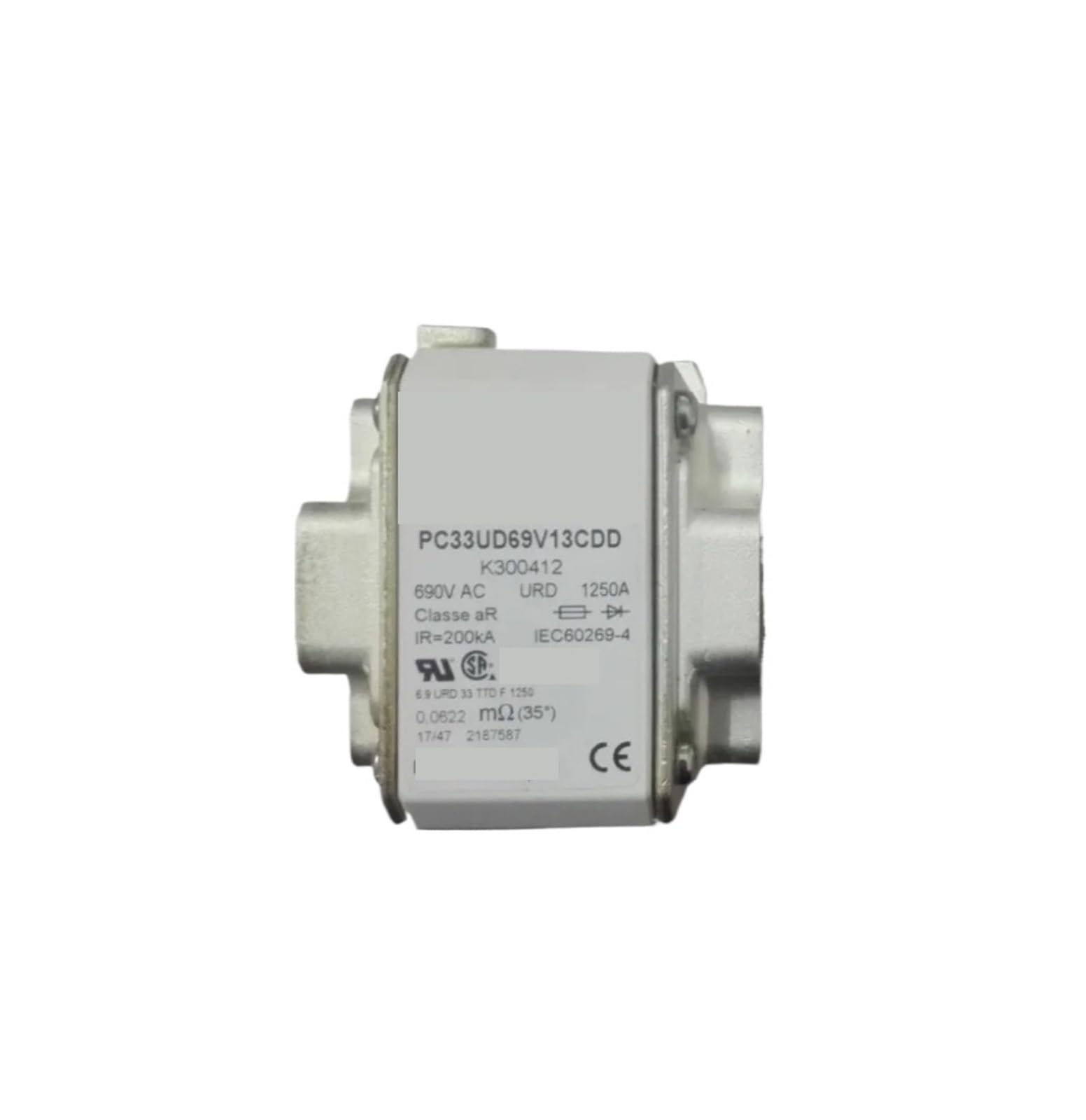 Fusible cylindrique PC33UD69V13CDS W301112 pour armoire de distribution