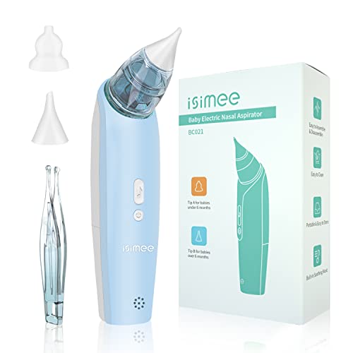 Baby Nasal Aspirator, Safe Hygienic Electric Nose Suction for Baby, Automatic Mucus Sucker for Infants, Baby Nose Cleaner with 2 Sizes of Nose Tips, Mucus Remover with Music for Toddlers