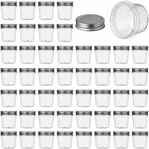 Novellinks 4 Oz Plastic Small Mason Jars
