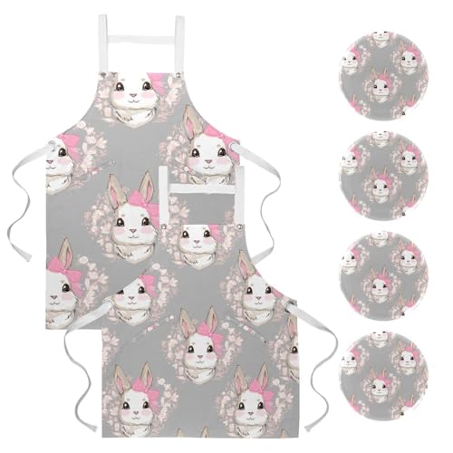 Tablier de cuisine imprimé lapin pour réussir toutes vos séances de pâtisserie en famille