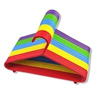 REQUISITE NEEDS Kids Clothes Hangers- Non Slip Kids Hangers- For Closet, Toddler, Child,Ideal For Laundry And Nursery's Everyday Standard Use Sized For Baby, Toddler And Children-Multi Colour Hangers