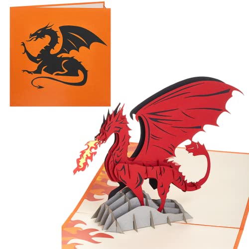 Image of Rykamia Dragon Pop Up Card, Blank Dragon Card With Envelop, Year of Dragon Card 2024, Dragon Birthday Card, Pop Up Card for Boyfriend, Card for Dad, Dragon Gift, Dragon Thank You Card, D&D Card Pop Up