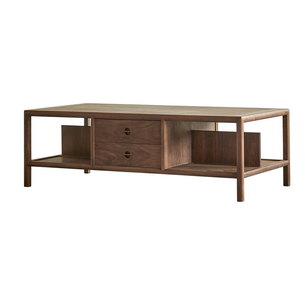 ZTHYSHOZ Side Table Wood Coffee Table with 2 Drawers Open Storage Modern Minimalist Living Room Center ﻿
