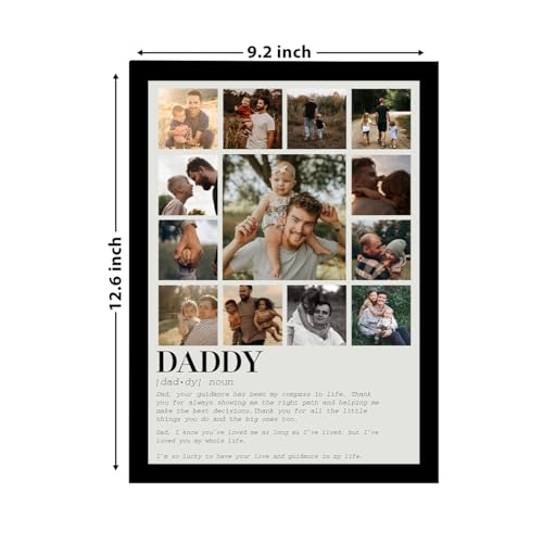 Image of Customized Fathers day Gift for your DAD with 13 Pictures Collage print for Mother Gifts Photo Frame With Photo Upload, Birthday, Couple, Parents (9.2x12.6 Inch)