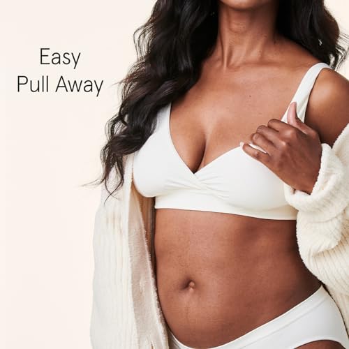 Image of Bravado Designs Everyday Bralette, Maternity Bras & Nursing Bras for Breastfeeding, Women's Wireless, Pregnancy Sleep Bra, Antique White Sustainable Fabric, XX-Large