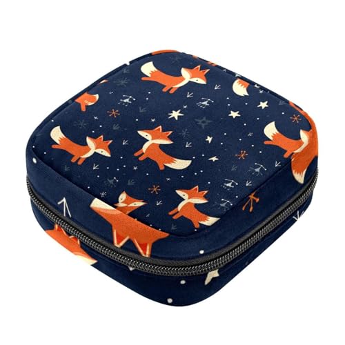 Sacchetto di immagazzinaggio del tovagliolo sanitario,Borsa mestruale,Borsa per cuscinetti,Volpe astratta carina,Sacchetto mestruale