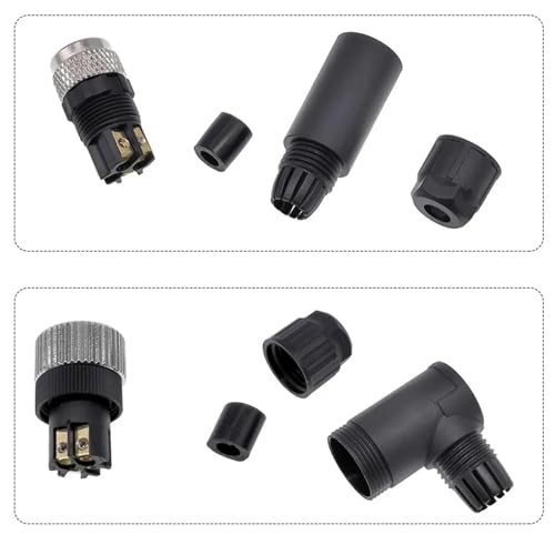 Conector de sensor M8 de metal con 4 pines y conexión de tornillo de alta resistencia 7